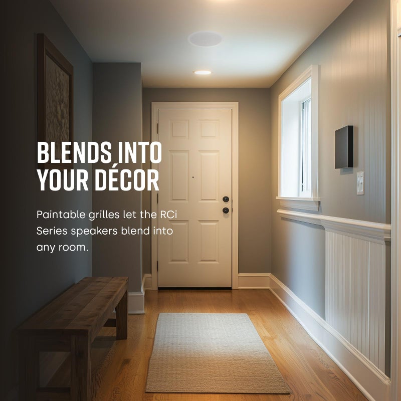 Polk Audio RC6s 6.5" in-Ceiling Speaker, Stereo Speaker, Dual Channel from a Single Location, Great for Damp, Humid Placement, (White, Paintable Grille) - Image 3